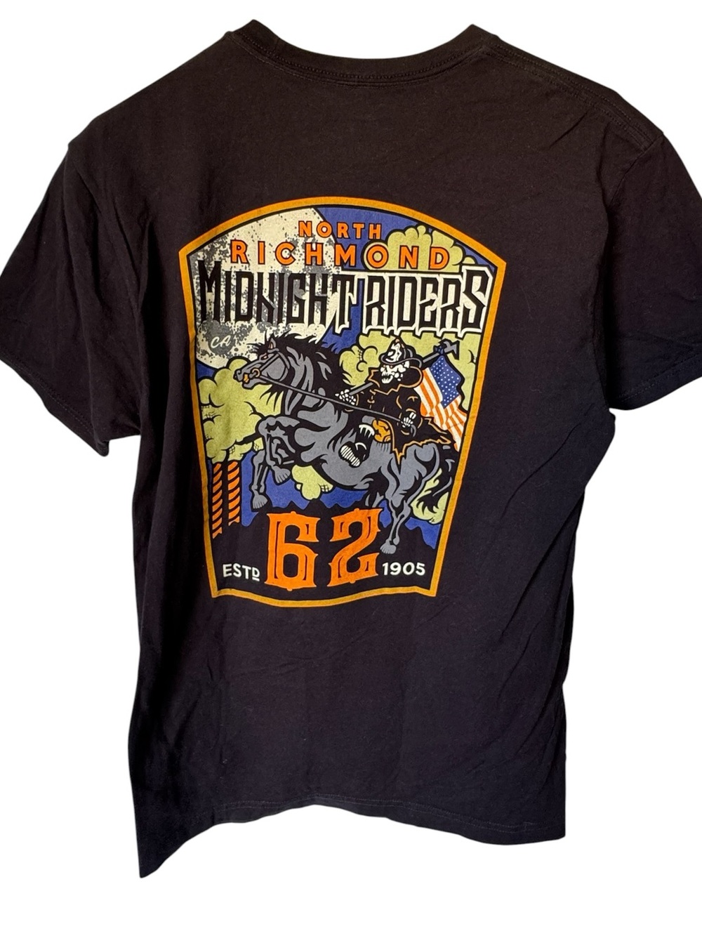 North Richmond Midnight Riders Biker Black Graphic Tee Men’s M Firehouse